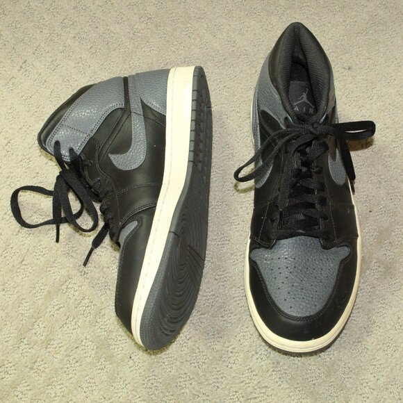 Size 10 - Air Jordan 1 Mid Dark Grey Men's Athletic Shoes - Picture 1 of 6